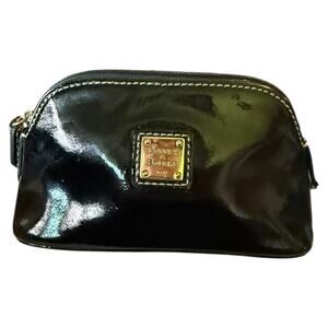 Dooney & Bourke Black Patent Leather Cosmetic Travel Pouch